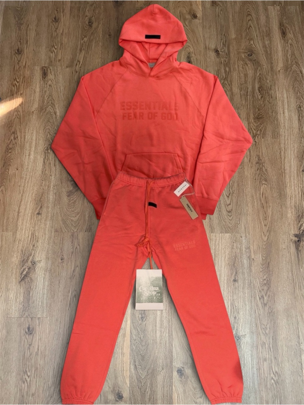 Fear of God Essentials Coral Hoodie and Pants Set 🪸